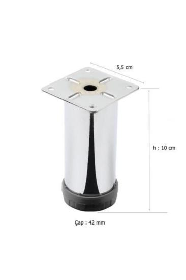 4 Adet Tablalı Ayarlı Metal Baza Ayağı 10cm